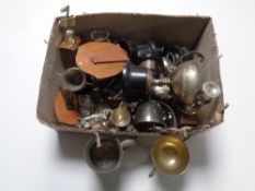 A quantity of silver plated trophy cups, trophies,