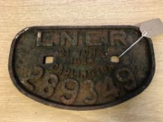 A metal railway locomotive plaque - 