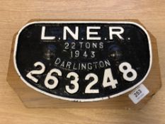 A metal railway locomotive plaque - 