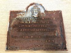 A metal plaque - 