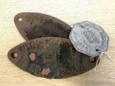 Three metal railway plaques - 