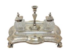 A Victorian silver desk standish, Walter & John Barnard, London 1881,