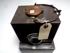 A vintage British Railway lamp