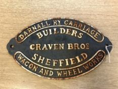A metal locomotive plaque - 