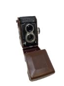 A Franke & Heidecke Synchro-Compur Rolleiflex camera, viewing lens 1:2.8/75 Heidosmat No.