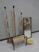 A continental mirror together with three standard lamps,