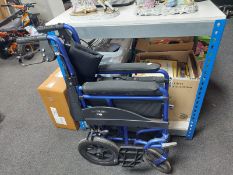 A folding wheelchair