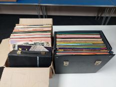 Two boxes containing a quantity of vinyl records, Perry Como,