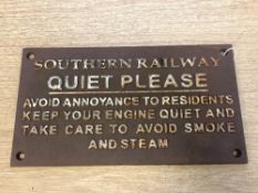 A metal railway plaque - 