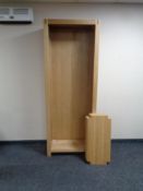 A set of contemporary oak open bookshelves, width 75 cm,