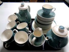 A tray containing a 39 piece Royal Doulton Spindrift china tea service