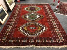 A Caucasian design carpet,