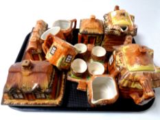 A tray of cottage ware china