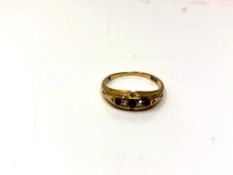 An antique yellow gold diamond set dress ring, 2.