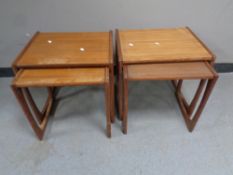 Two nests of two mid 20th century teak G Plan tables