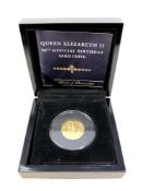 A Bradford Exchange Queen Elizabeth II 90th Official Birthday Gold Unite, struck in 9ct gold, 2.