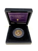 A Bradford Exchange Queen Elizabeth II 65th Anniversary Accession to the Throne Double Gold Crown,