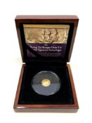 A Bradford Exchange Queen Elizabeth II 'Long to Reign Over Us' Gold Quarter Sovereign,