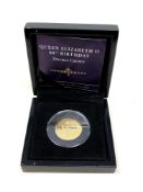A Bradford Exchange Queen Elizabeth II 90th Birthday Double Gold Crown, struck in 9ct gold, 4g,