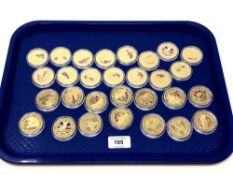 Twenty-nine various military commemorative crowns.