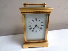 A French brass cased carriage clock