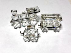A Swarovski crystal three piece train