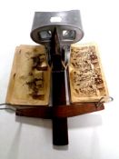 A 19th century stereoscope viewer with slides