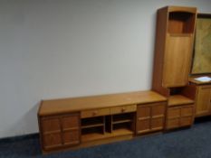 A Nathan teak sentry door cabinet, height 194cm, width 51cm,