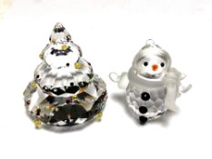 Two Swarovski crystal figures,