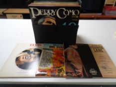 A case containing vinyl LPs to include compilations, easy listening, soundtracks,