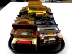 A tray containing die cast vehicles to include Days Gone, Oxford die cast, Lledo etc,