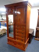 A 19th century mahogany compactum wardrobe