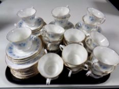 A tray containing sixty Royal Malvern bone china teacups,