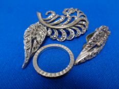 A quantity of marcasite jewellery including eternity ring,