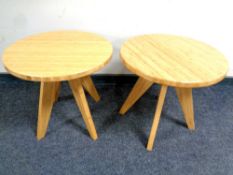 A pair of contemporary circular occasional tables