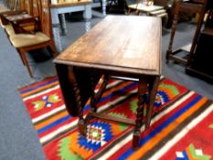 An oak barley twist gateleg table