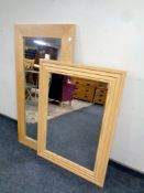 Two contemporary wall mirrors