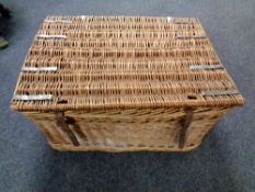 A large wicker hamper