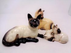 Three Beswick Persian cat figures no.
