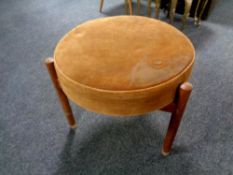 A mid 20th century Danish teak circular dressing table stool