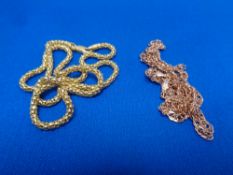 Two silver gilt chains