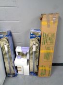 A Paris wall heater together with assorted ceiling and outdoor bollard lights,