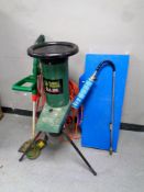 A Black and Decker GA100 garden shredder together with an electric strimmer,