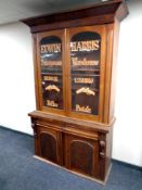 A Victorian mahogany glazed door bookcase,