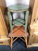 Two 20th century loom glass topped occasional tables