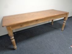 A pine farmhouse dining table