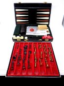A SAC metal chess set, boxed,