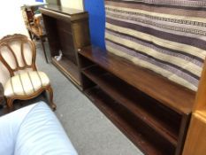 A set of early 20th century open bookshelves, width 140 cm,