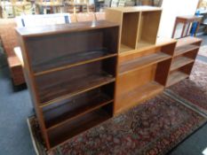 Five sets of 20th century Danish open bookshelves
