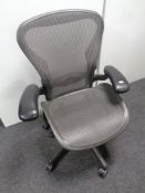 A Herman Miller ergonomic swivel office armchair